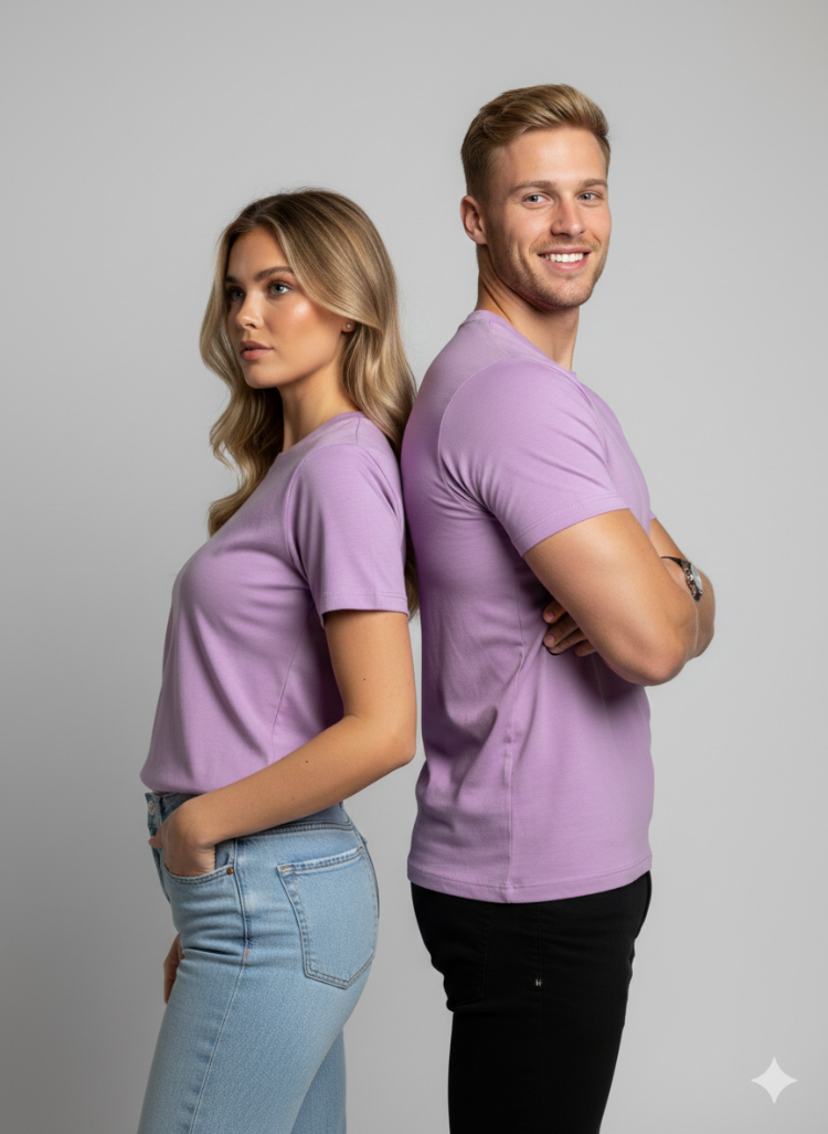 Premium Heavy Unisex Lila Basic Tişört