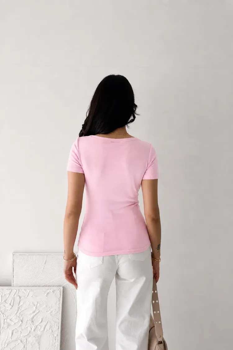 Premium Fit Pembe Prenses Yaka Body