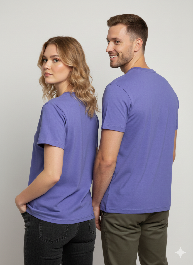 Premium Touch Unisex Mor Basic Tişört