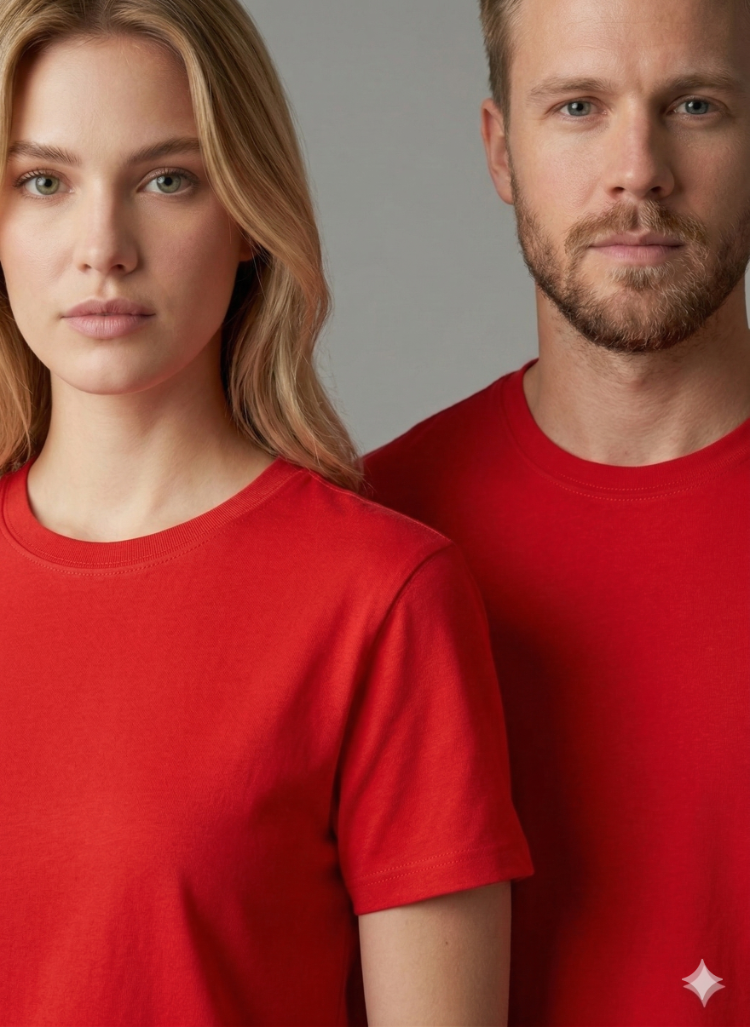 Premium Touch Unisex Kırmızı Basic Tişört
