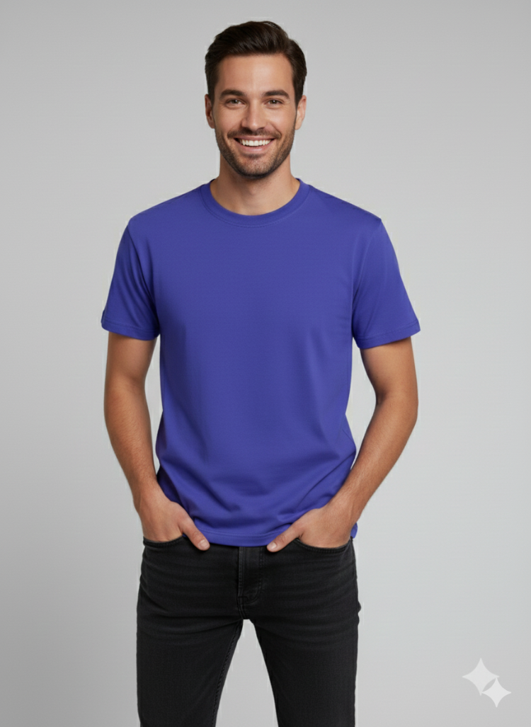 Premium Touch Unisex Mor Basic Tişört