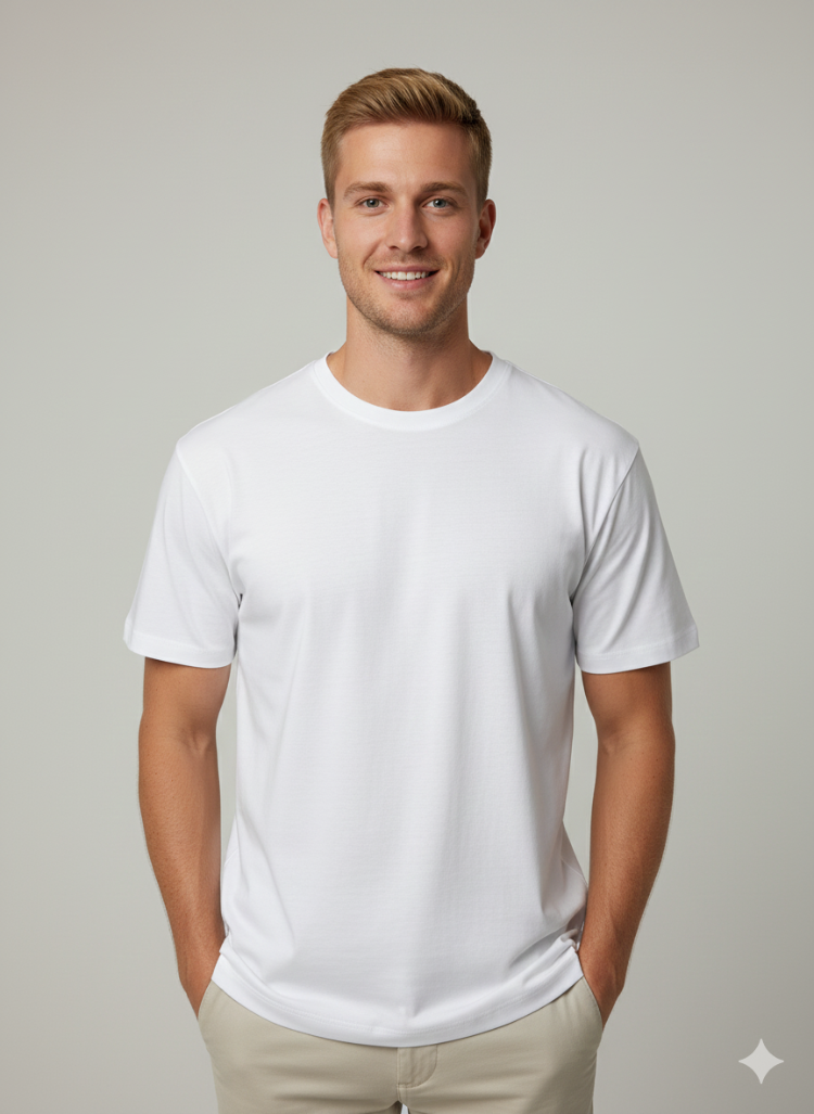 Premium Heavy Unisex Opak/ Kar Beyaz Basic Tişört