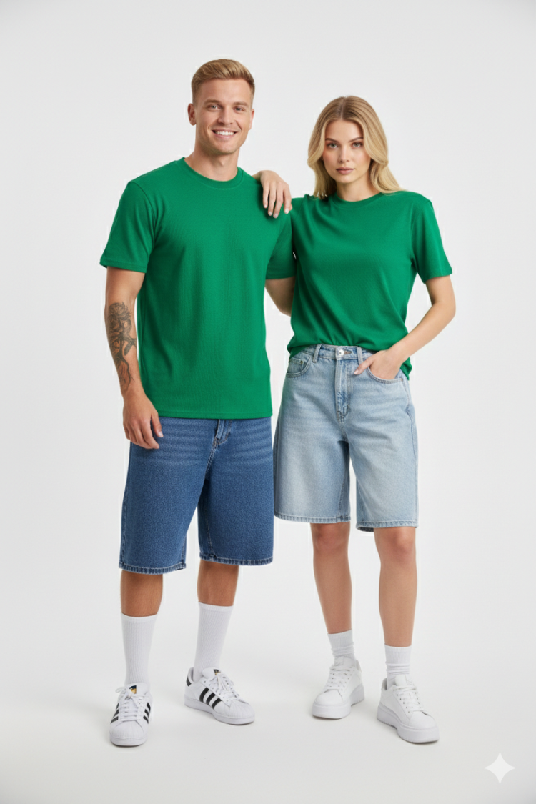 Premium Heavy Unisex Benetton Yeşili Basic Tişört