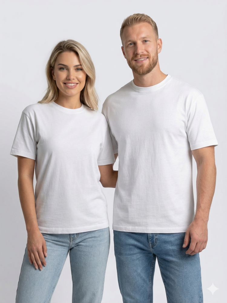 Premium Touch Unisex Beyaz Erkek Basic Tişört