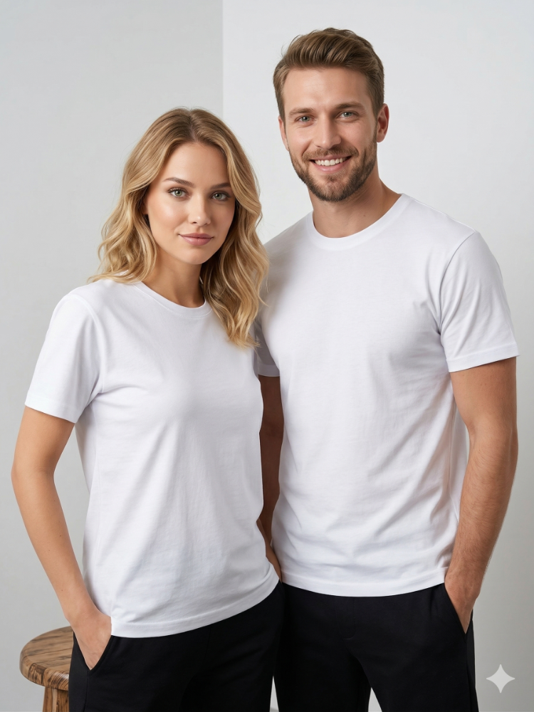 Premium Heavy Unisex Opak/ Kar Beyaz Basic Tişört