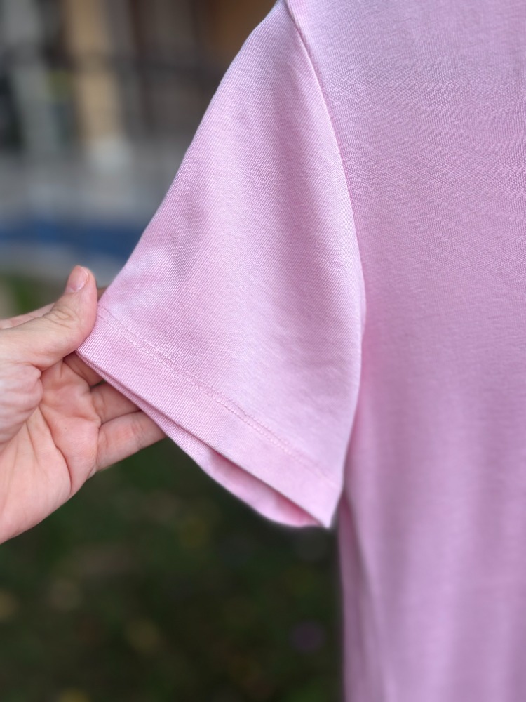 Premium Relax Fit V Yaka Tişört Pembe