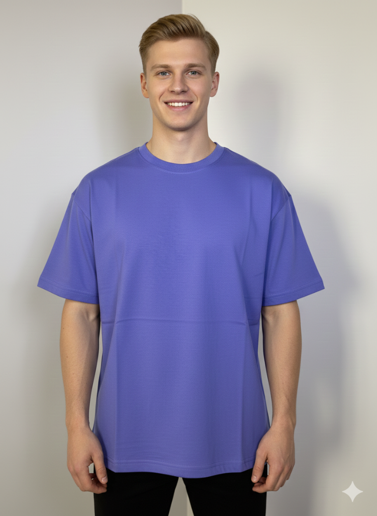 Premium Touch Unisex Mor Basic Tişört