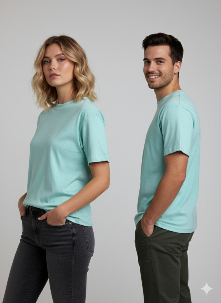Premium Heavy Unisex Mint Basic Tişört