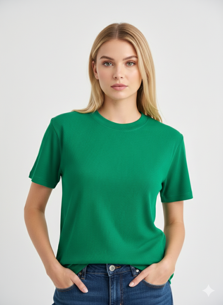 Premium Heavy Unisex Benetton Yeşili Basic Tişört