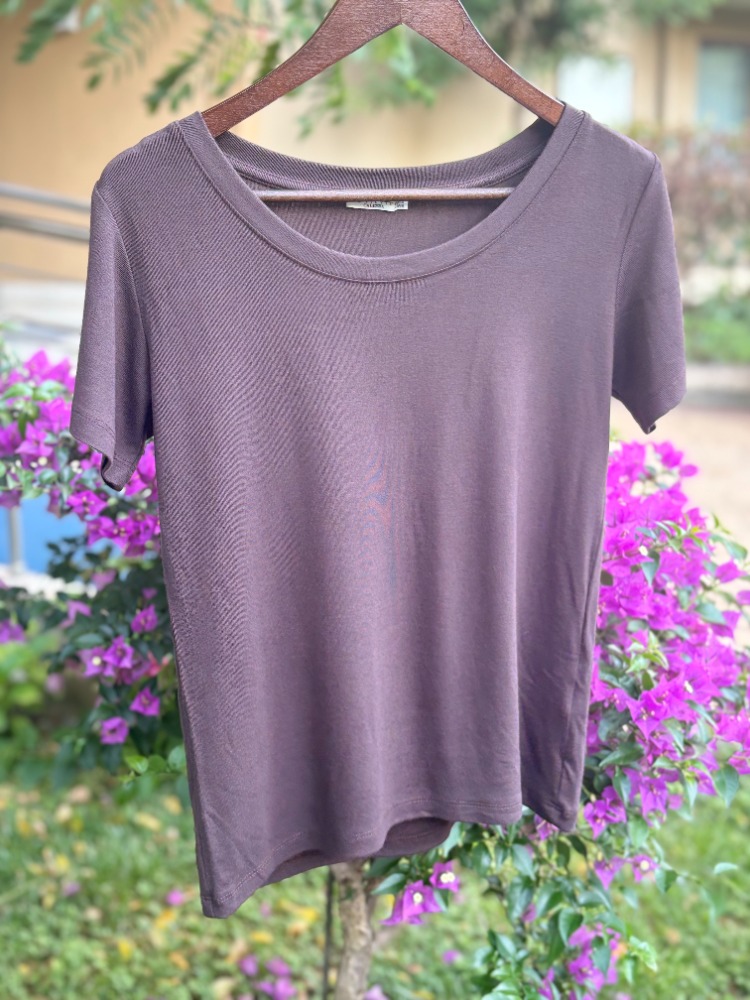 Premium Relax Fit Oval Yaka Tişört Acı Kahve