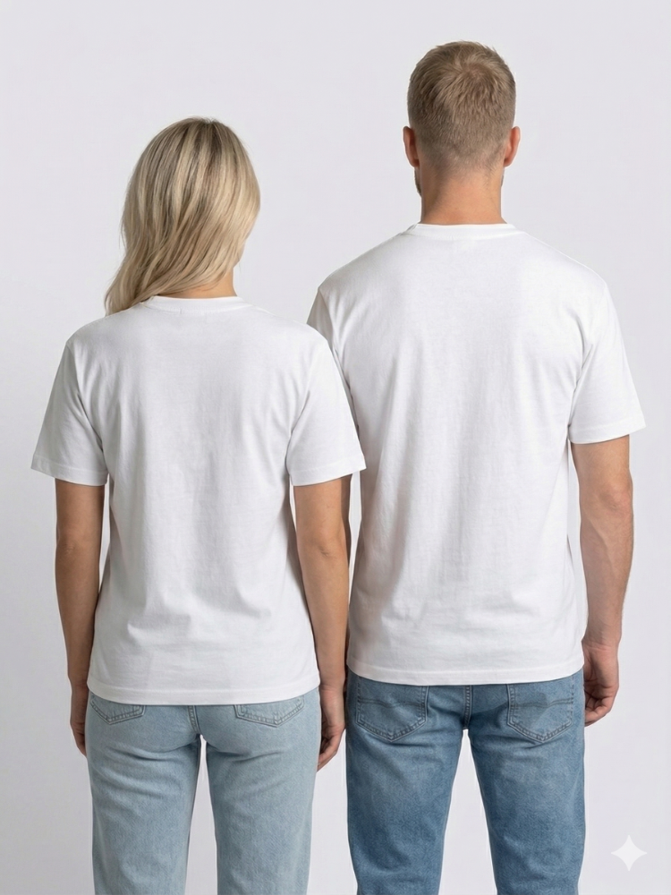 Premium Touch Unisex Beyaz Erkek Basic Tişört