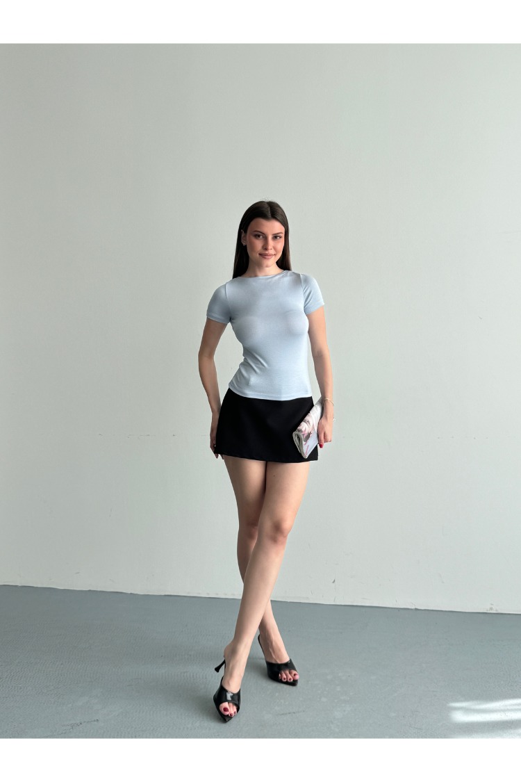 Premium Fit Bebe Mavisi Prenses Yaka Body