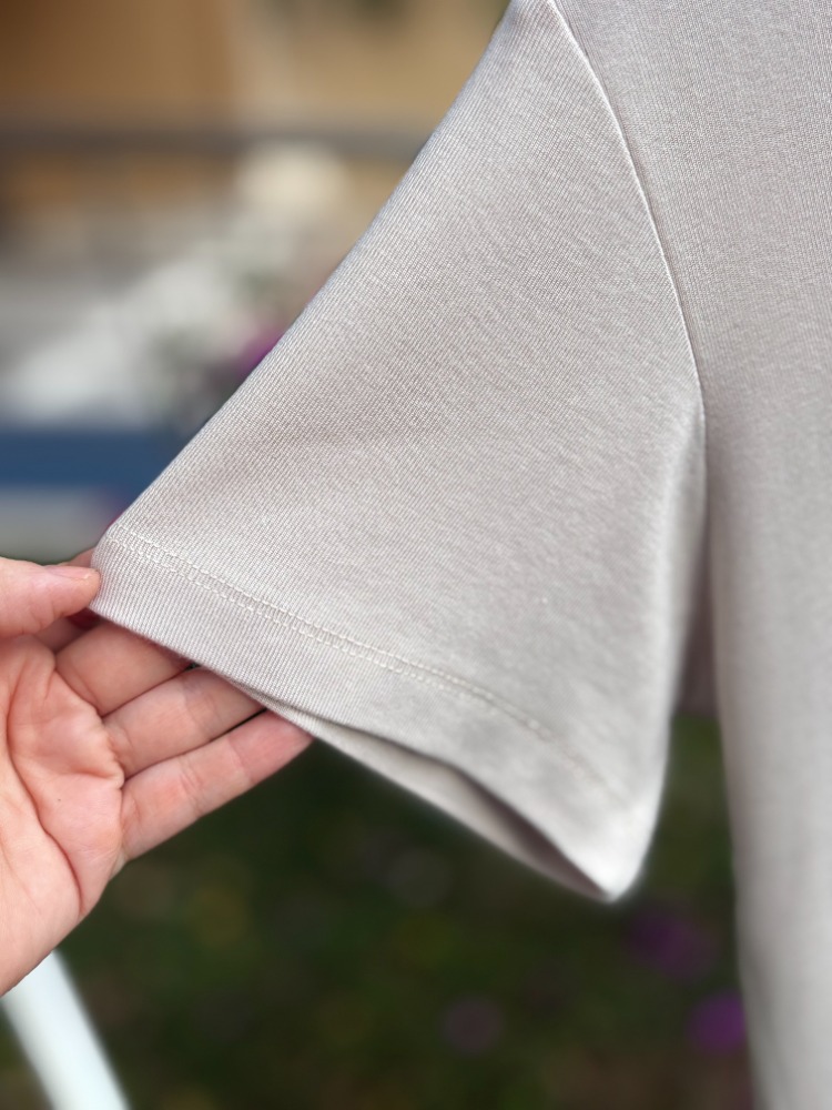 Premium Relax Fit V Yaka Tişört Bej
