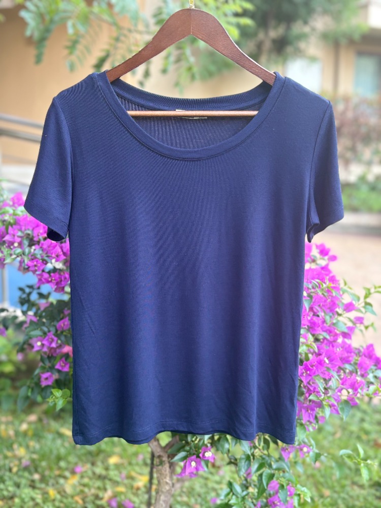 Premium Relax Fit Oval Yaka Tişört Lacivert