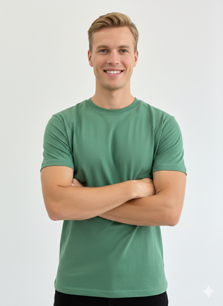 Premium Touch Yeşil Basic Tişört