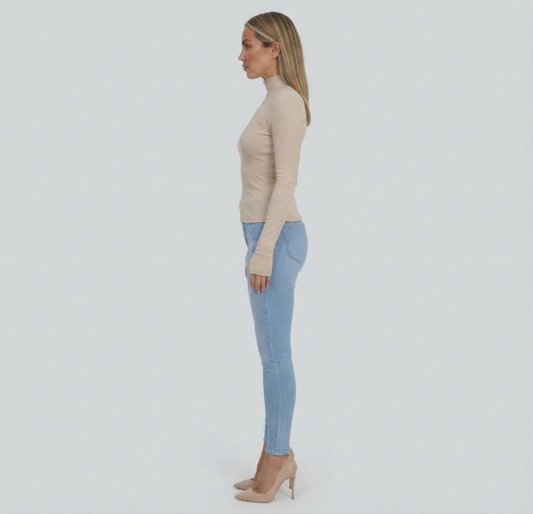 Premium Fit Uzun Kollu Çımalı Dik Yakalı Bej Body
