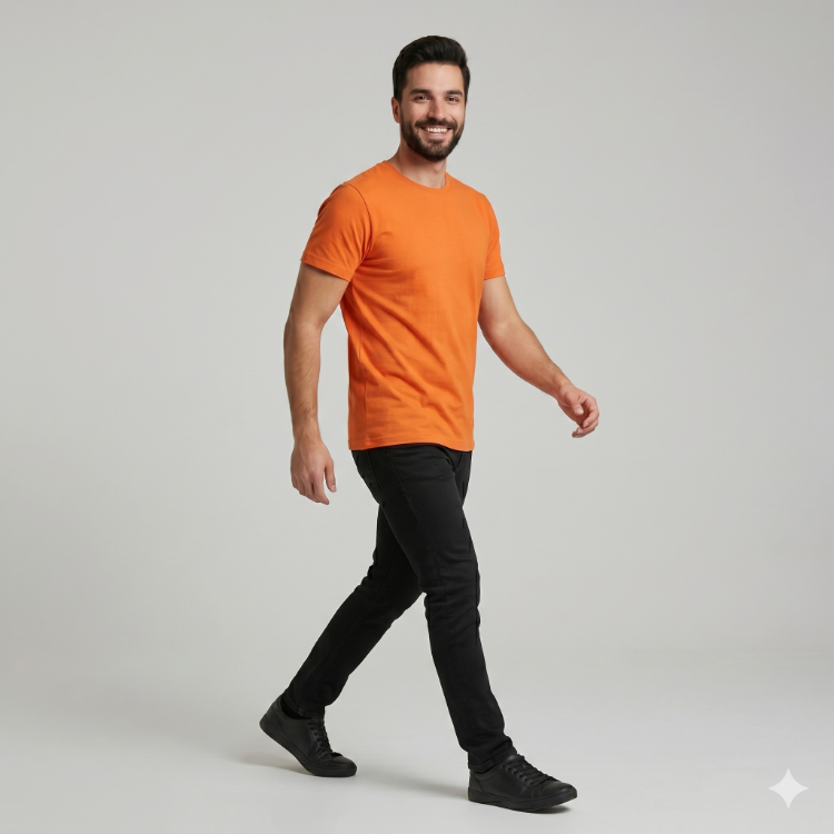 Premium Heavy Turuncu Erkek Basic Tişört