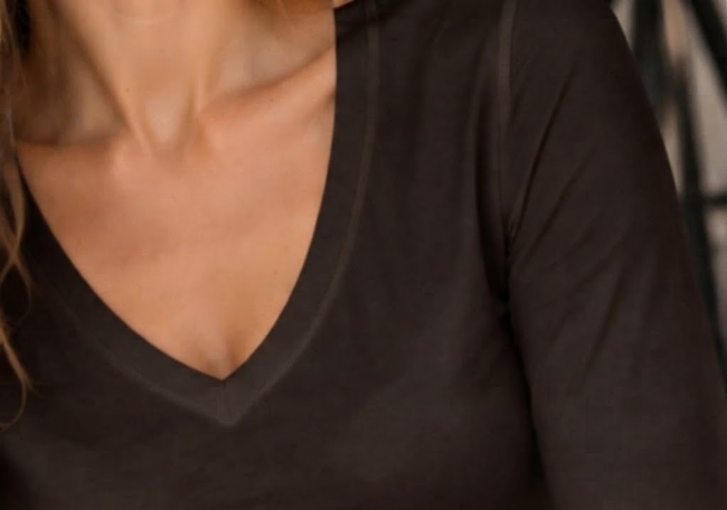 Premium Relax Fit V Yaka Uzun Kollu Tişört Kahverengi