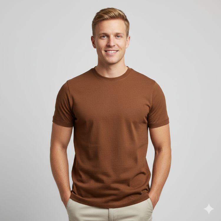 Premium Heavy Tarçın Erkek Basic Tişört