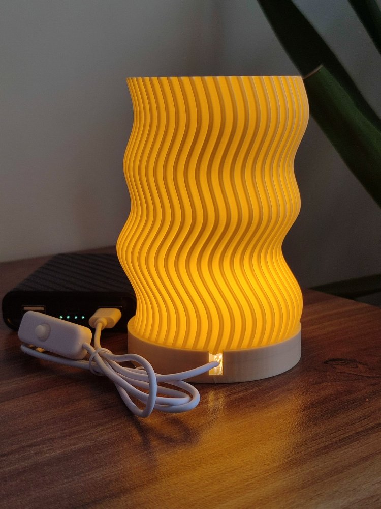 Modern Dalga Desenli LED Gece Lambası