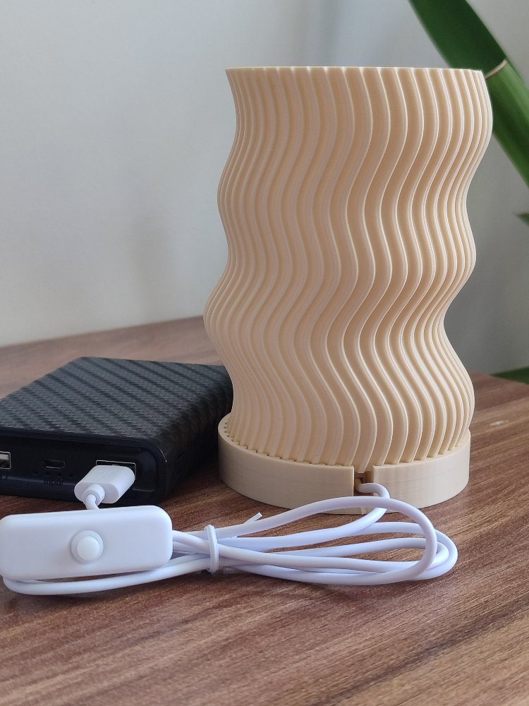Modern Dalga Desenli LED Gece Lambası