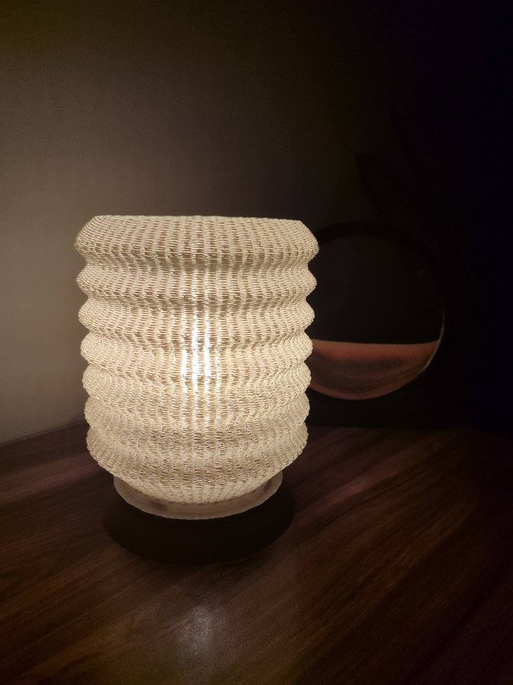 3D Baskı Örgü Desenli Masa Lambası Gece Lambası Abajur Dekoratif Aydınlatma