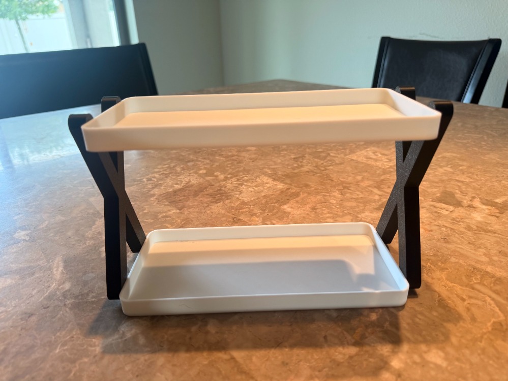 X Tasarım 2 Katlı Minimalist Düzenleyici Raf | Modern Masaüstü ve Banyo Organizer