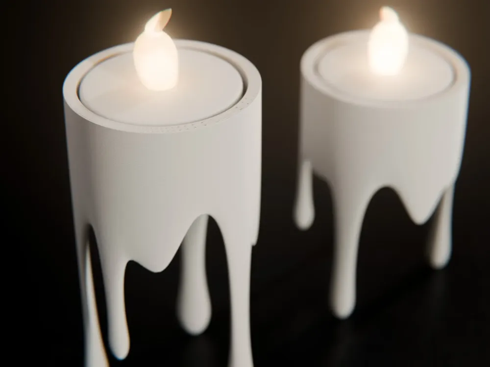 Damla Formlu Minimalist İkili Mumluk Seti | Modern Dekorasyon