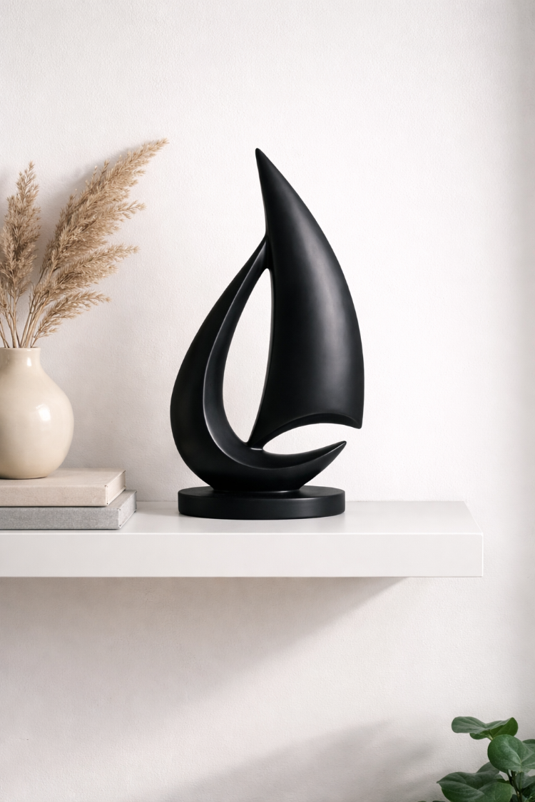 Minimalist Yelkenli Heykel | Modern Ev ve Ofis Dekorasyonu Biblo