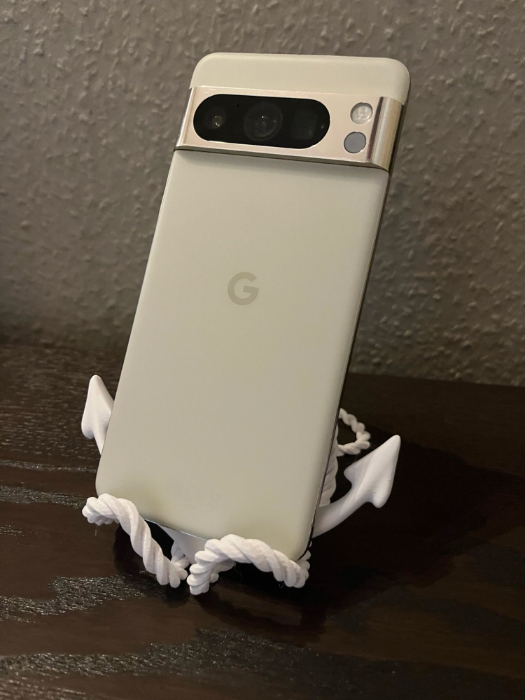 Çapa Tasarımlı Telefon Standı – Deniz Temalı Masa Üstü Telefon Tutucu