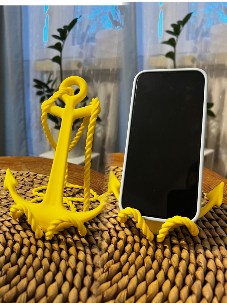 Çapa Tasarımlı Telefon Standı – Deniz Temalı Masa Üstü Telefon Tutucu