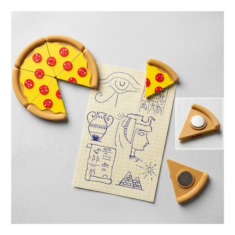 6 Parça Dilim Pizza Magnet Seti | Eğlenceli Buzdolabı Dekoru ve Not Tutucu