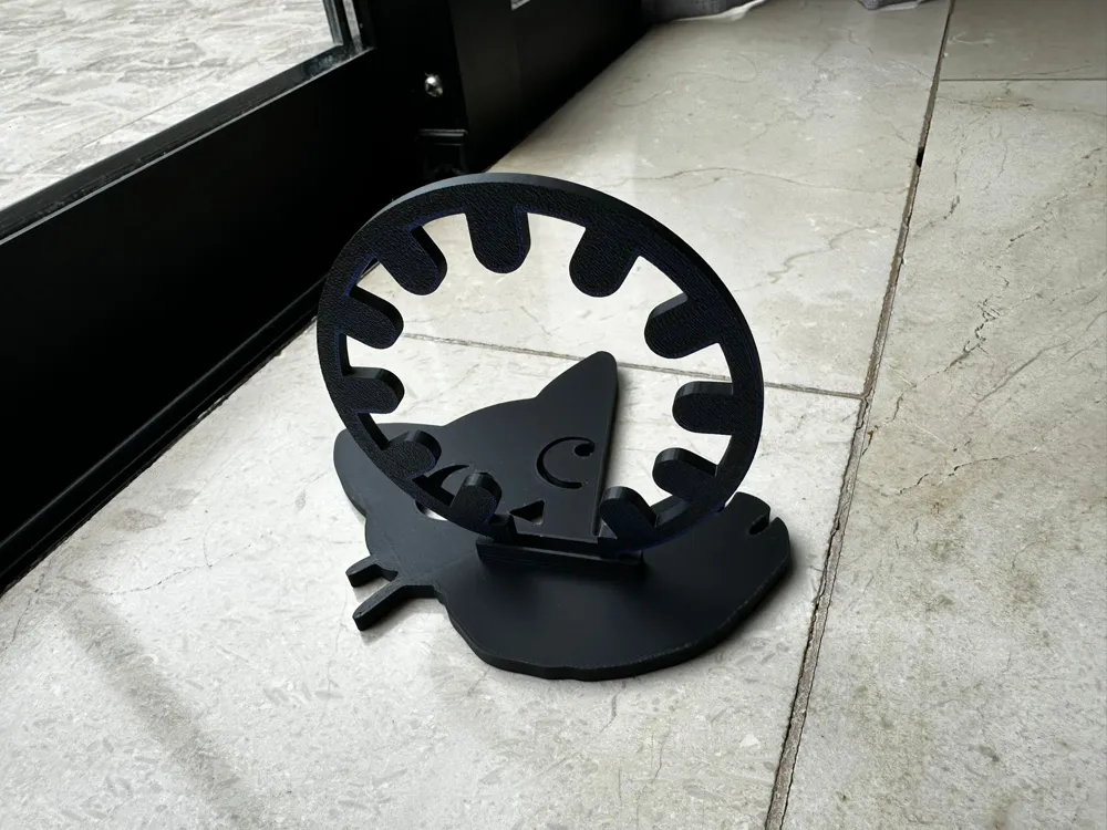 Siyah Kedi Tasarımlı Dekoratif Perde Tutucu ve Bağı