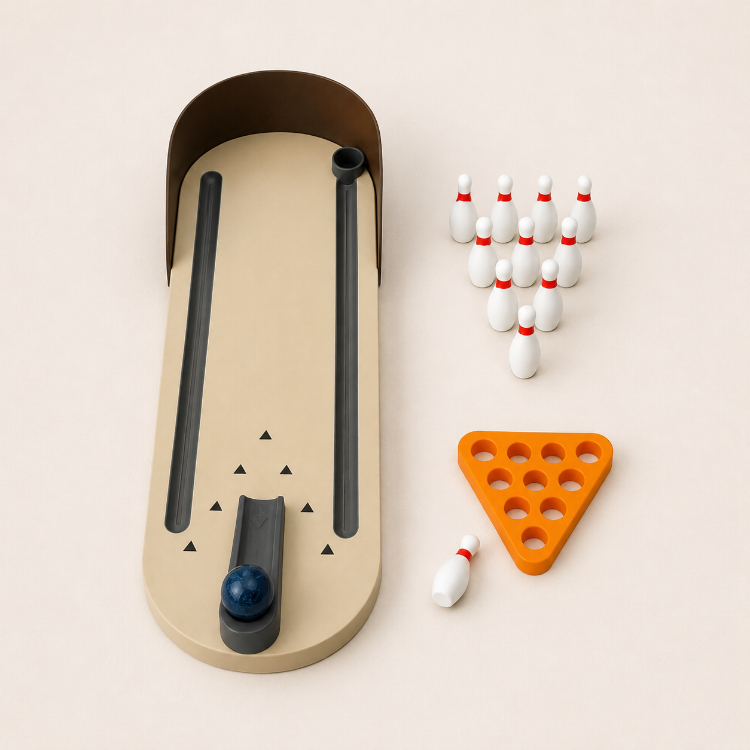 Mini Masaüstü Bowling Oyunu – Lobut Dizme Aparatlı Eğlenceli Bowling Seti