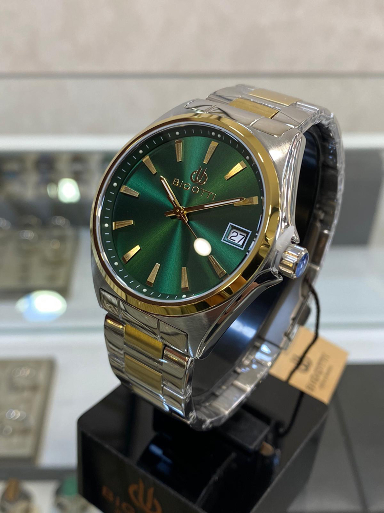 Bigotti Milano Erkek Kol Saati Yeşil Gold BG48108