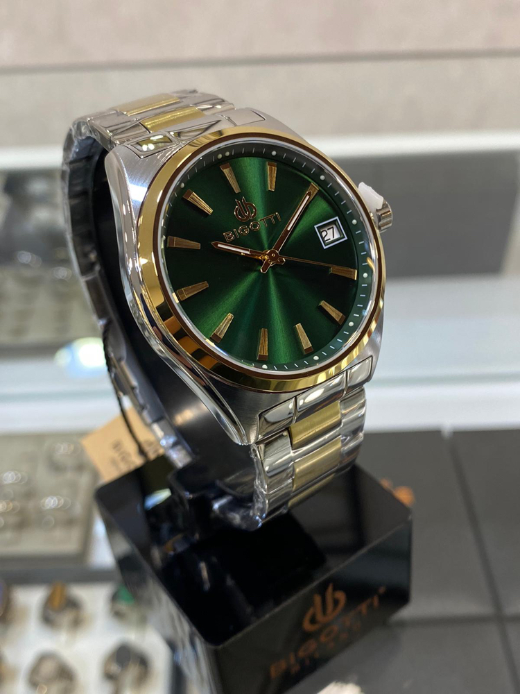 Bigotti Milano Erkek Kol Saati Yeşil Gold BG48108