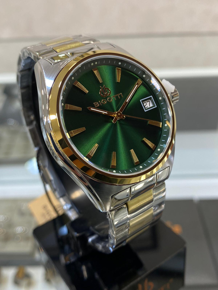 Bigotti Milano Erkek Kol Saati Yeşil Gold BG48108