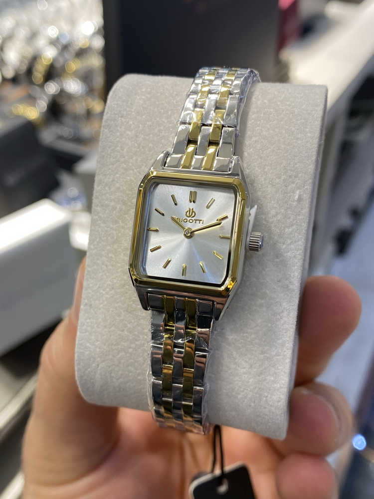 Bigotti Milano Gümüş Gold Kare Kadın Kol Saati