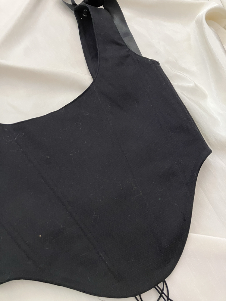 Siyah Gabardin Korse