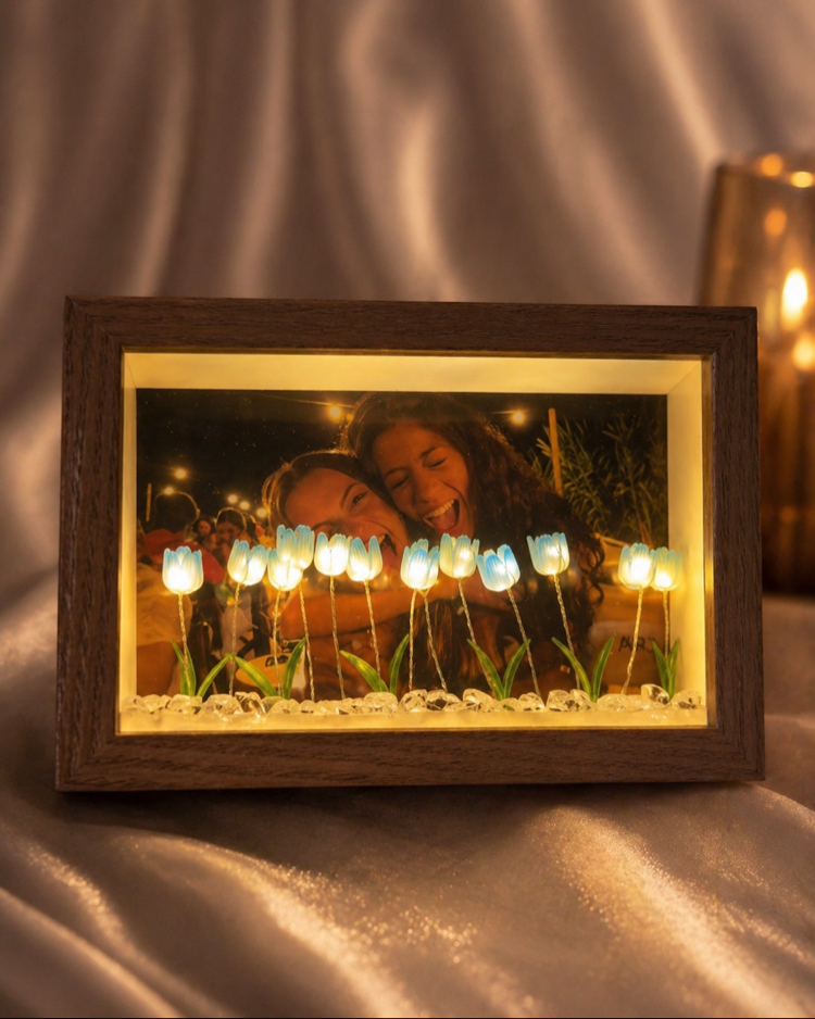Lale gece lambası + Fotoğraf Çerçevesi