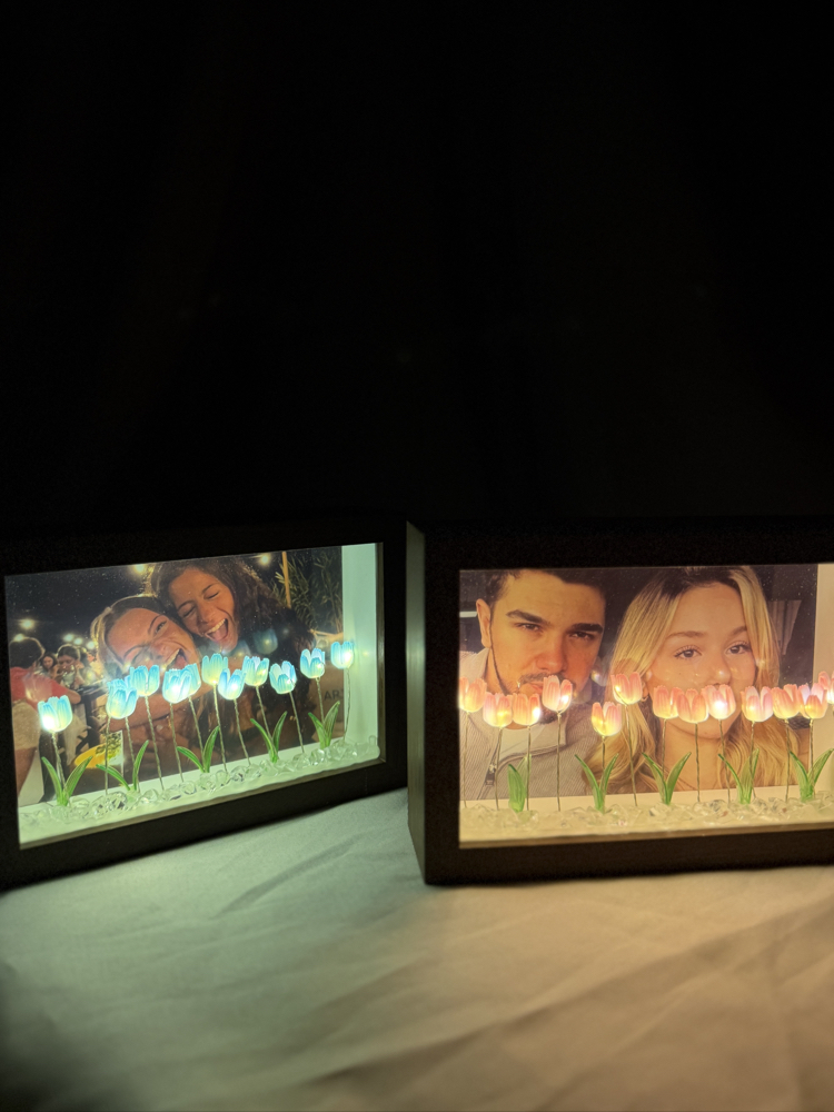 Lale gece lambası + Fotoğraf Çerçevesi