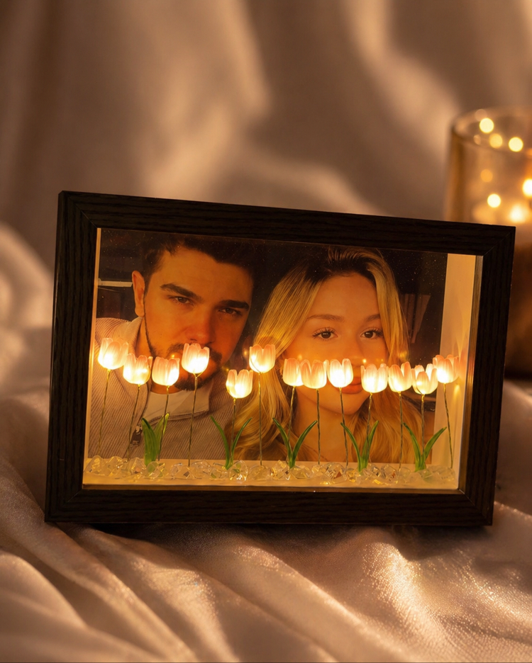 Lale gece lambası + Fotoğraf Çerçevesi