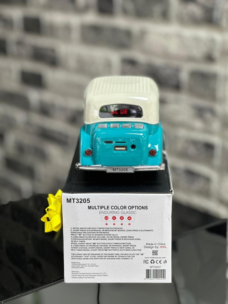  Klasik Görünümlü Vintage Nostaljik Retro Bluetooth Hoparlör FM Radyolu Taşınabilir Speaker