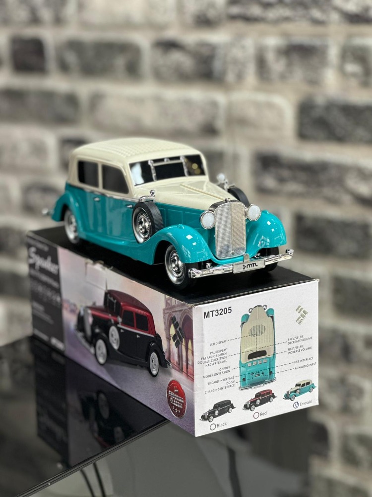  Klasik Görünümlü Vintage Nostaljik Retro Bluetooth Hoparlör FM Radyolu Taşınabilir Speaker