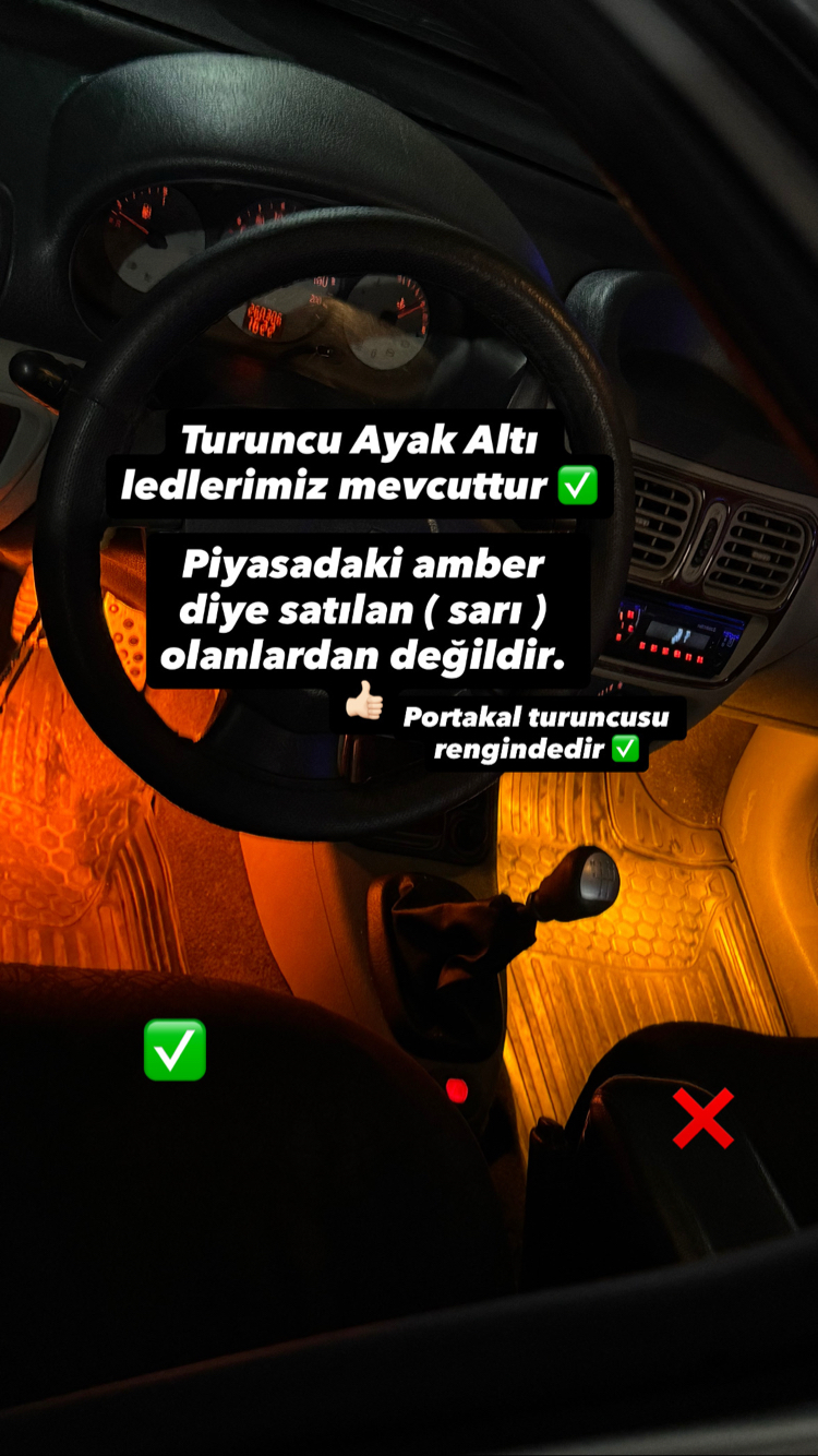 1 Adet Amber Ayak Altı Led Ultra Parlak – 12V | Gerçek Amber Zor Bulunan Renk