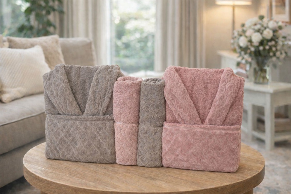 HOME COLLECTION ROSENURR AİLE BORNOZ SETİ