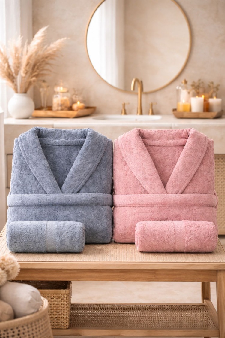 HOME COLLECTION ROSENURR AİLE BORNOZ SETİ