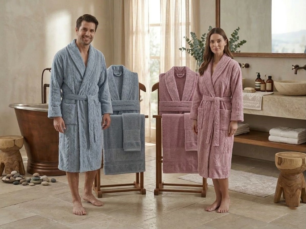 HOME COLLECTION ANEMON LIFE BAMBOO AİLE BORNOZ SETİ