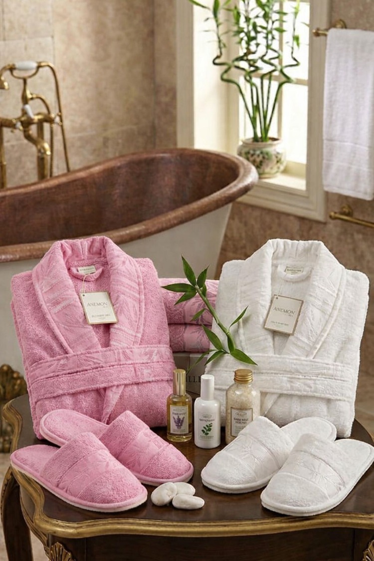 HOME COLLECTION ANEMON LIFE BAMBOO AİLE BORNOZ SETİ