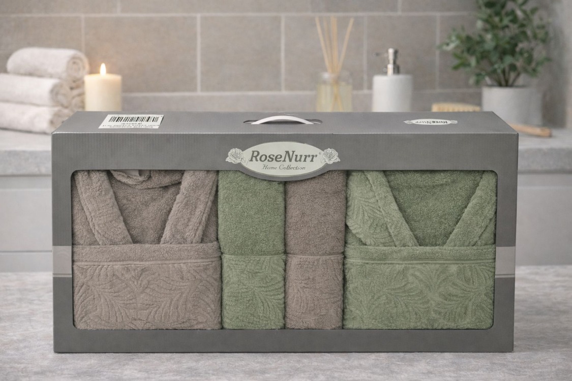 HOME COLLECTION ROSENURR AİLE BORNOZ SETİ